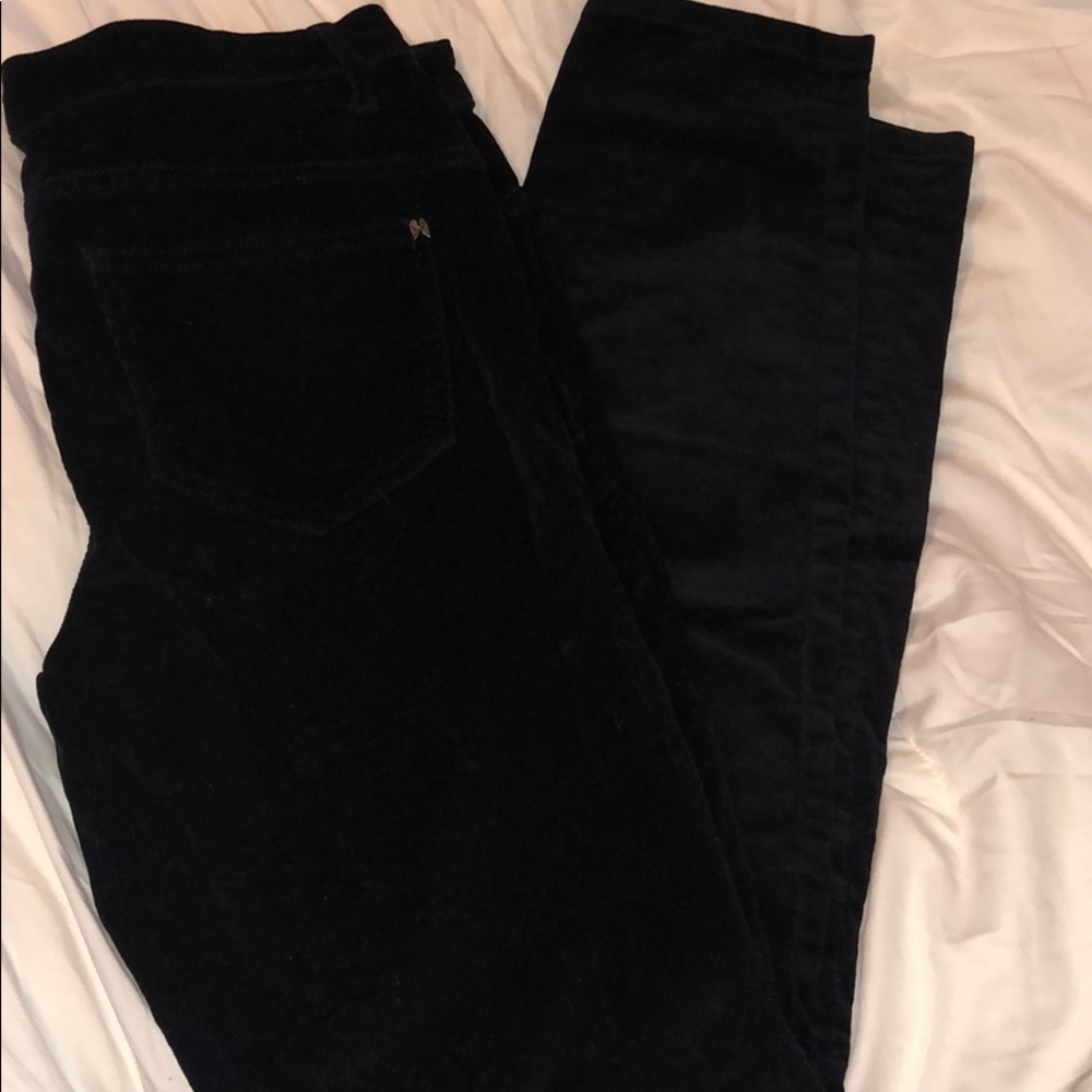 Black velvet corduroy pants